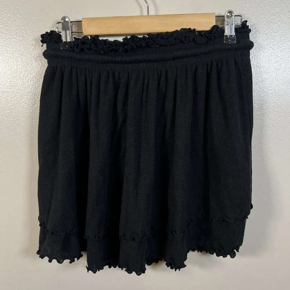 Free People Beach Sweet Lady Tiered Skirt Size XS Black Boho Vacation Ruffle - Picture 2 of 7